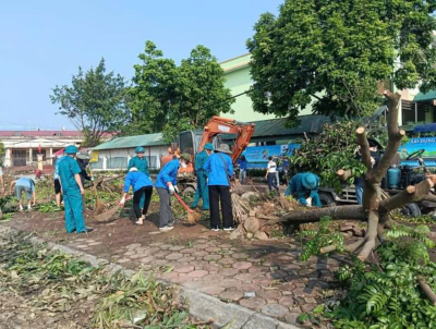 Sự quan tâm, chỉ đạo của UBND phường Đồng Mai và các ban ngành, đoàn thể tổ dân phố 2, sự trợ giúp của phụ huynh nhà trường hỗ trợ dọn dẹp cảnh quan trước cổng trường MN Đồng Mai