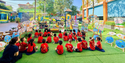 Ngày hội sắc màu và khám phá của các bé trường Mầm non Đồng Mai